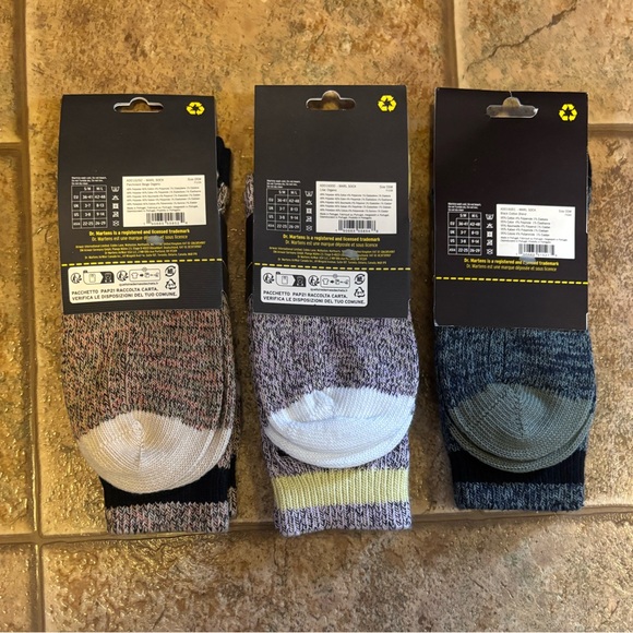 NWT *Bundle of 3 pairs* Dr. Martens women’s Marl Organic Socks sz S/M - Picture 2 of 8